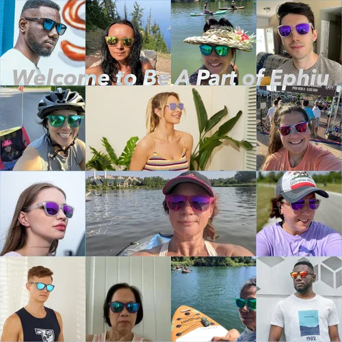 Vista 6 de EPHIU Gafas de sol deportivas polarizadas para hombres y mujeres, lentes de espejo antideslizantes, sin rebote para correr, conducir, 100%