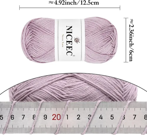 Vista 2 de NICEEC 4 madejas de hilo de algodón suave para bebé, 4 capas, manualidades DIY, peso fingering, hilo para manta para ganchillo y tejido, total 700