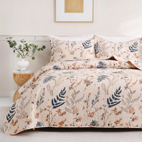 Vista 14 de JSD Juego de edredón floral paisley negro, tamaño twin, 2 piezas de cubrecamas estampadas con funda de almohada, manta acolchada de microfibra suave