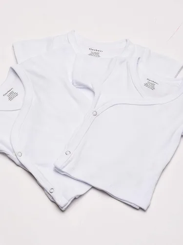 Vista 2 de Gerber Paquete de 3 camisas de manga corta con cierre lateral para bebé niña