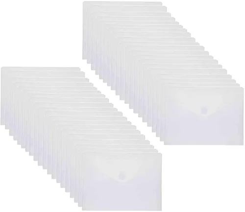 Vista 8 de Sobres verticales de plástico de 7 x 9 pulgadas, soporte para plantillas de troqueles de corte, paquete de 10 unidades Hook and loop closure