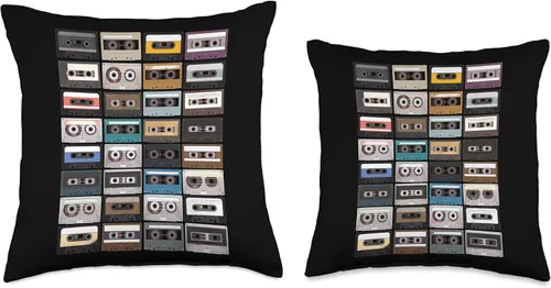 Vista 3 de Pretees Cinta de casete Retro 80s 90s Mixtape - Almohada de música gráfica de radio, 16x16, multicolor