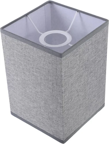 Vista 10 de Pantalla de lino para lámpara colgante de tambor, lámpara blanca, mesita de noche, decoración de tela, pantalla de araña, pantalla para lámparas