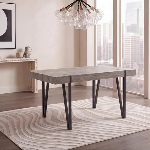 Vista 6 de SAFAVIEH Home Collection Alyssa DTB7000C - Mesa de comedor industrial rústica de mediados de siglo Roble gris