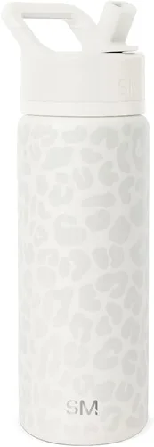 Vista 40 de Simple Modern botella de agua con tapa con pajita, termo de acero inoxidable con aislamiento al vacío, reutilizable, sin BPA, sin fugas