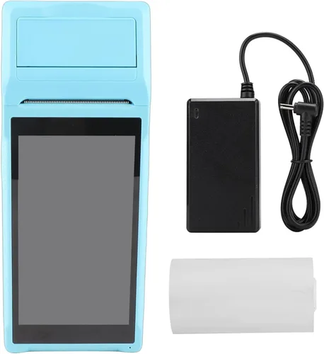 Vista 8 de Impresora de recibos de terminal de punto de venta Android, impresora de escáner de código de barras de mano de 2.283 in con pantalla de 5.5
