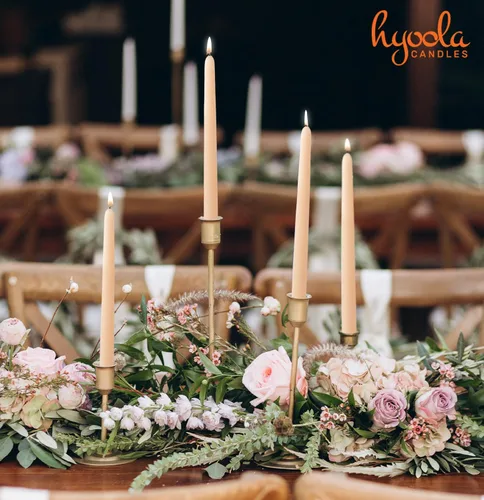 Vista 5 de Hyoola Tall Taper Candles - Vela de cena sin goteo de 10 pulgadas, sin perfume, cera de parafina con mechas de algodón, 8 horas de tiempo