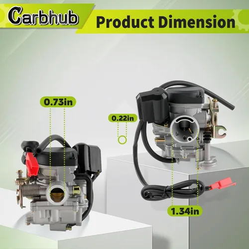 Vista 5 de Carbhub GY6 50cc carburador para GY6 49cc 50cc cuatro tiempos scooter chino ciclomotor Taotao Kymco