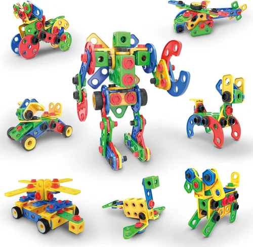 Vista 12 de PicassoTiles STEM - Juguetes de aprendizaje de 105 piezas, juego de bloques de construcción para niños, kit de ingeniería de construcción, bloques