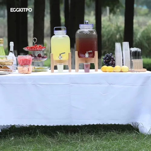 Vista 8 de EGGKITPO Dispensadores de bebidas de 1.5 galones con grifo y elegante soporte para fiestas, dispensador de limonada de policarbonato con soporte