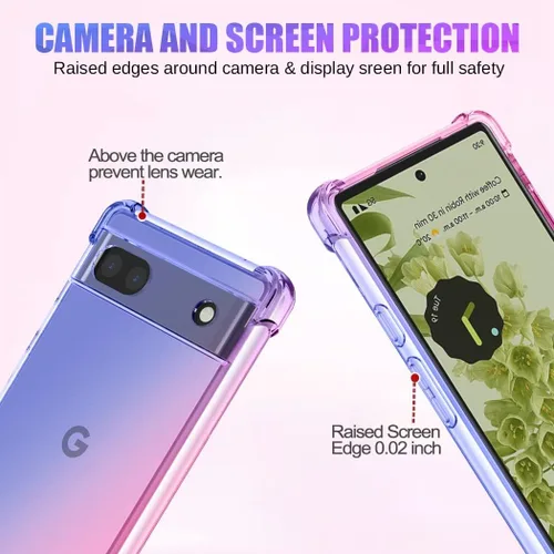 Vista 2 de Funda para Google Pixel 6A - 6.2 pulgadas Lindas Niñas Gradient Slim Anti Scratch Soft TPU Funda protectora a prueba de golpes para Google Pixel 6A