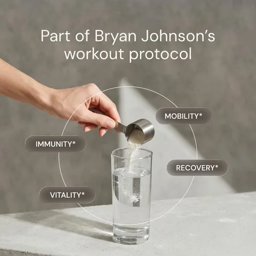 Vista 4 de Blueprint Bryan Johnson - Péptidos de colágeno hidrolizado en polvo – Tipo I, II y III de colágeno para mujeres y hombres – Suplemento de proteína