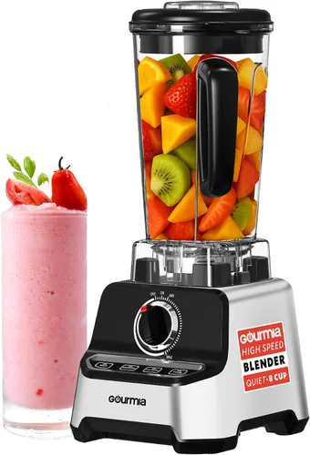 Vista 11 de Gourmia Licuadora comercial para encimera, jarra de 2 L sin BPA, 4 preajustes, motor de alta velocidad de 1500 W, 45,000 RPM, marcación de velocidad