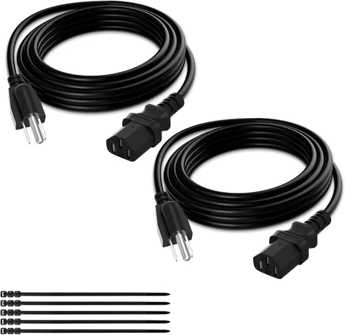 Vista 8 de Elecan Cable de alimentación de repuesto de 3 clavijas de 50 pies, cable de alimentación flexible y duradero a prueba de calor para dispositivos CA