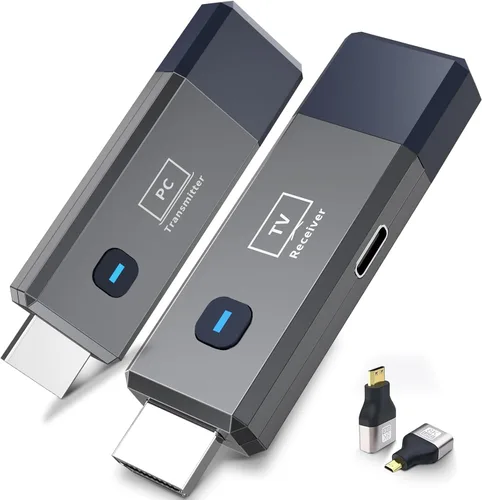 Vista 9 de Transmisor y receptor HDMI inalámbrico Extensor de 328 pies/328.1 ft Entrada de decodificación 4K Salida 1080P Plug & Play Portátil 2.4G/5.8G
