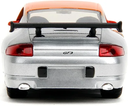 Vista 4 de Jada Pink Slips 1:32 W1 Porsche 911 GT3RS - Auto fundido a presión, juguetes para niños y adultos (imprimación rojo/naranja/plata)