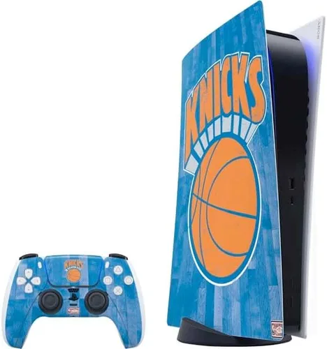 Vista 8 de Skinit Decal Gaming Skin Compatible with PS5 Bundle - Officially Licensed NBA New York Knicks Black Secondary Logo Design Negro - DSTKNI03