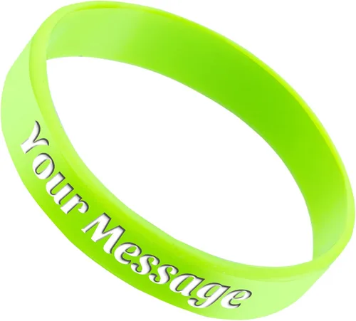 Vista 16 de 50 pulseras de silicona personalizadas para motivación, recuerdos de fiesta, eventos, cumpleaños, conciencia Negro