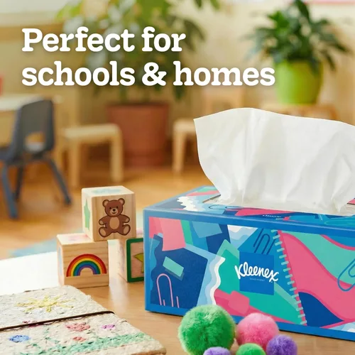 Vista 6 de Kleenex Ultra Soft Facial Tissues, 4 Flat Boxes, 120 Tissues per Box