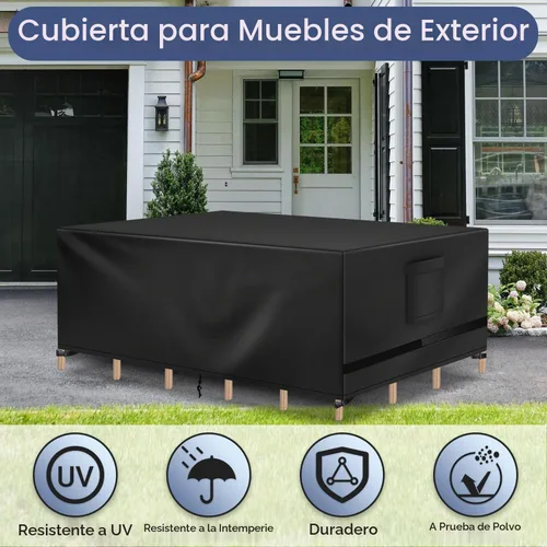 Vista 5 de Richwon Funda para Muebles de Patio, Funda Impermeable Rectangular para Mesa de Exterior, Protección Resistente para Conjunto Seccional 108"L x 82"W