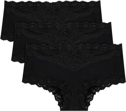 Vista 9 de Maidenform Ropa interior hipster para mujer, paquete de 3, ropa interior atrevida de tiro bajo, paquete de bragas hipster de encaje para mujer
