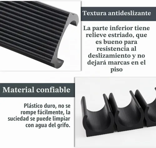 Vista 3 de 30 tapas de plástico para pies de silla en forma de U de 0.71 pulgadas, almohadillas de pie rectangulares antideslizantes para patas de muebles