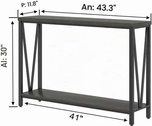 Vista 2 de FOLUBAN Mesa consola para entrada, moderna mesa de sofá detrás del sofá, mesa de entrada estrecha para pasillo, sala de estar