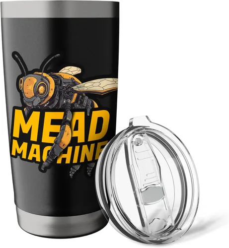 Vista 5 de Mead Machine Mead Making Homebrew Honey Bee - Vaso aislado de acero inoxidable