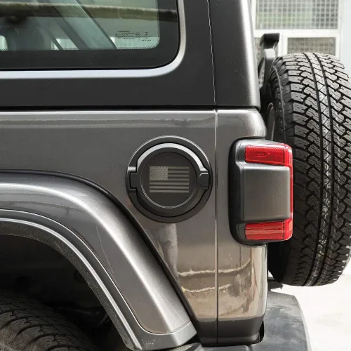 Vista 7 de Savadicar Cubierta de tapa de gasolina, puerta del tanque de combustible para Jeep Wrangler JL JLU 2018-2024 2/4 puertas, construcción de ABS +