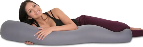 Vista 15 de Deluxe Comfort Almohada corporal de microperlas (47 x 7 pulgadas) - Mooshi Squishy Soft - Almohada prenatal de embarazo - Durmiente de lado de Negro