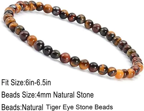 Vista 3 de Pulsera de piedras preciosas naturales con cuentas de 532 de pulgada, para parejas