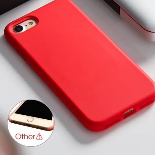 Vista 2 de Miracase Funda diseñada para iPhone SE 2022/SE 2020/7/8, funda multicolor de silicona a prueba de golpes (rojo)