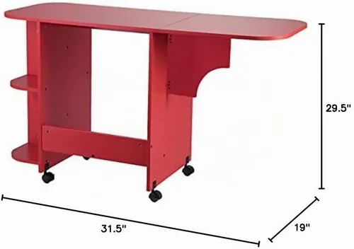 Vista 17 de SEI FURNITURE Southern Enterprises - Mesa extensible para manualidades, color rojo
