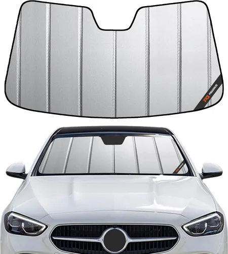Vista 25 de Pigenius Parasol de parabrisas para Mercedes-Benz Clase C Convertible/Coupé 2017-2023 - Salvaguardia Gris
