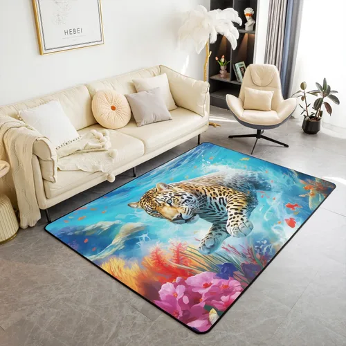 Vista 19 de Erosebridal Cowboys - Alfombra antideslizante de 3 x 5 pies, alfombra de caballos occidentales, tapete decorativo para interiores, montañas