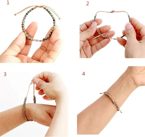 Vista 59 de ZOSOJONA - Pulseras bohemias hechas a mano de piedra natural, que dan vuelta, con cuentas de cristal de turquesa