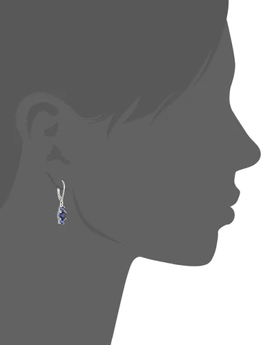 Vista 2 de Tienda Collection Sterling Silver Genuine and Created Gemstone Three Stone Birthstone Leverback Dangle Earrings