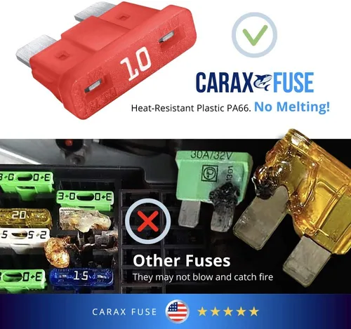 Vista 5 de CARAX Fusible incandescente – Fusible Premium Standard Regular Blade ATC/ATO/ATS – Surtido – Fusible automotriz LED brillante cuando se sopla