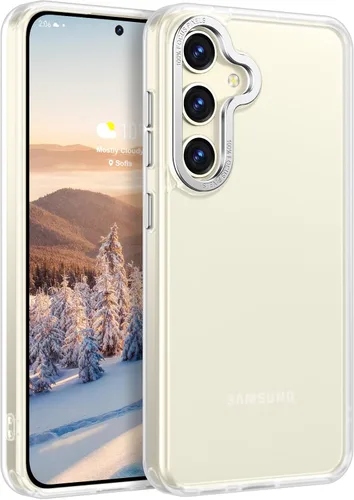 Vista 10 de Rayboen Funda para Samsung Galaxy S24 Plus, funda S25 Plus, Sensación de Piel Esmerilada Translúcida Parte Trasera de PC Duro Borde de Silicona