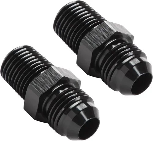 Vista 35 de 3AN macho Flare a 1/4 NPT tubo macho 90 grados codo adaptador unión aluminio negro