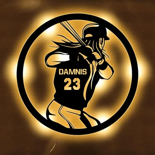 Vista 5 de Regalos de béisbol personalizados para niños y niños, letreros de neón personalizados para decoración de pared, luces de neón deportivas, barra LED