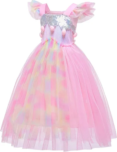 Vista 3 de BanKids Unicorn Dress for Girls Unicorn Costume Pageant Princess Party Dress with Unicorn Headband for Girls 3-12 Years