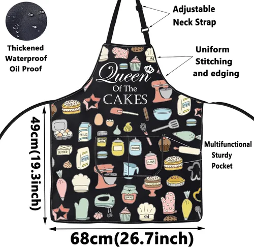 Vista 2 de WZMPA Delantal ajustable Queen Of The Cakes para los amantes de los pasteles