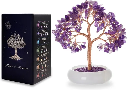 Vista 13 de Árbol bonsái de cristal citrino, escritorio de oficina, decoración de sala de estar, planta de árbol Fengshui de dinero de la suerte, regalos