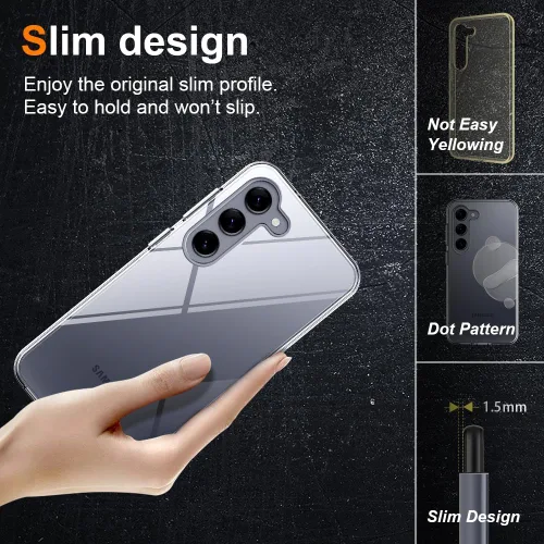Vista 4 de Funda de silicona transparente para Samsung Galaxy S23 Plus, fina