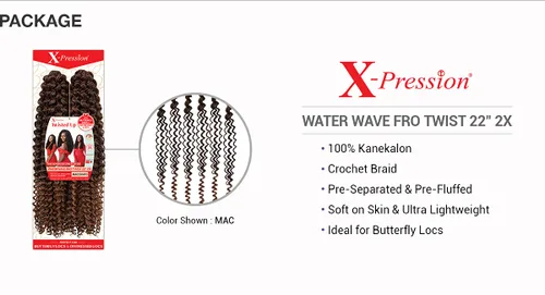 Vista 3 de XPRESSION X-Pression - Trenzas de ganchillo Outre Twisted Up Water Wave Fro Twist de 22 pulgadas, 2X (paquete de 3, 4)
