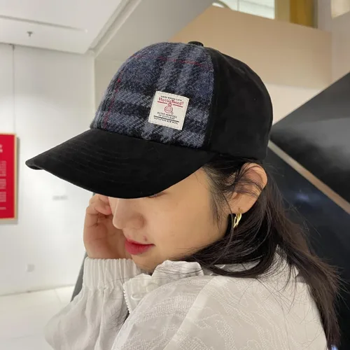 Vista 5 de TAILORMAP Gorra de béisbol Harris Tweed Gorra ajustable para hombre y mujer, 100% lana virgen pura