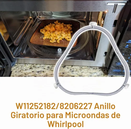 Vista 5 de Anillo de soporte de plato giratorio de microondas W11252182 de 7.48 pulgadas para Whirlpool con rodillos, 8206227 para horno de microondas, bandeja