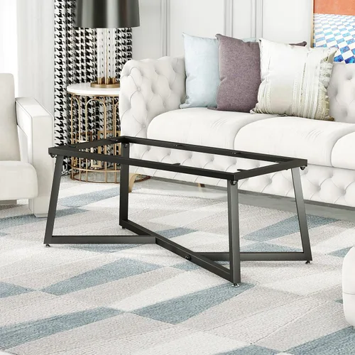 Vista 7 de FUSHIAIPTC Patas de metal para mesa auxiliar, base geométrica resistente de 18 pulgadas para muebles de mesa, patas para mesitas de noche, mesa