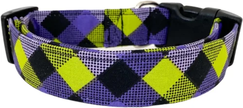 Vista 2 de Halloween Plaid Dog Collar (X-Small)